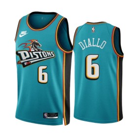 Canotte Uomo Detroit Pistons Hamidou Diallo 6 Nike 2022-23 Classic Edition Teal Swingman